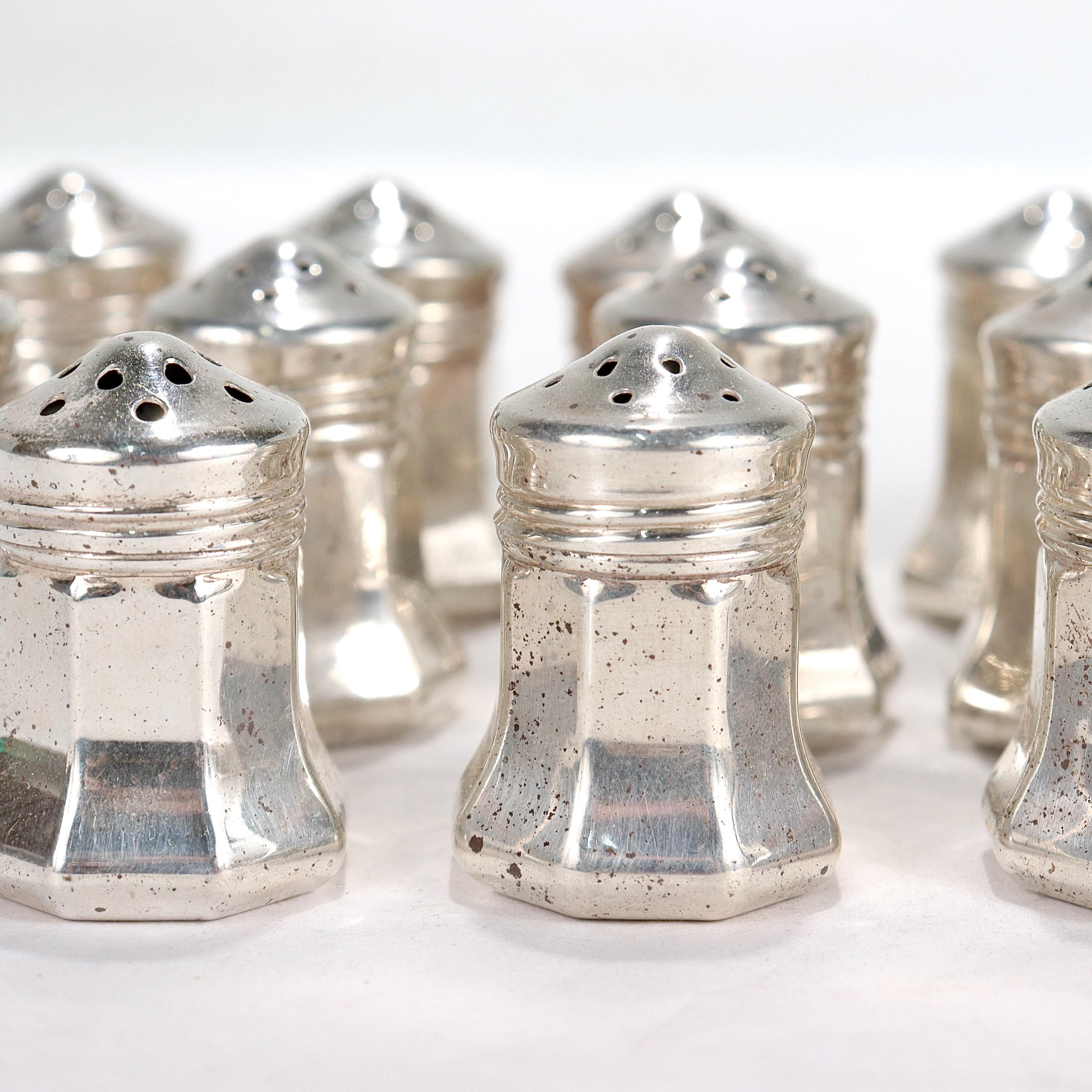 Set of 18 Cartier Sterling Silver Individual Salt & Pepper Shakers For Sale 1
