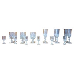 Vintage Set of 18 Crystal Glasses from the 1970s