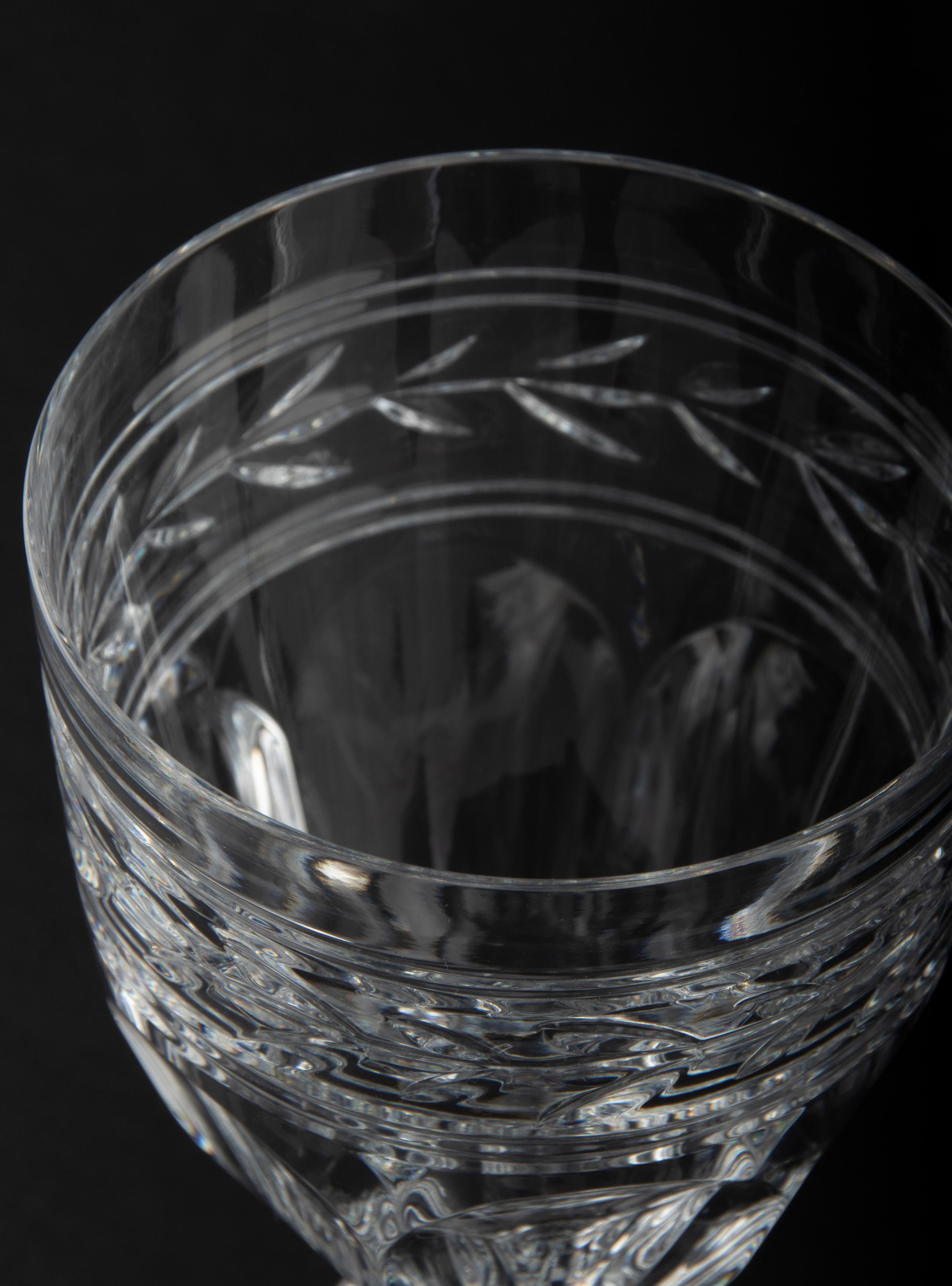 Mid-20th Century Set of 18 Crystal Glasses Made by Baccarat Model Jonzac