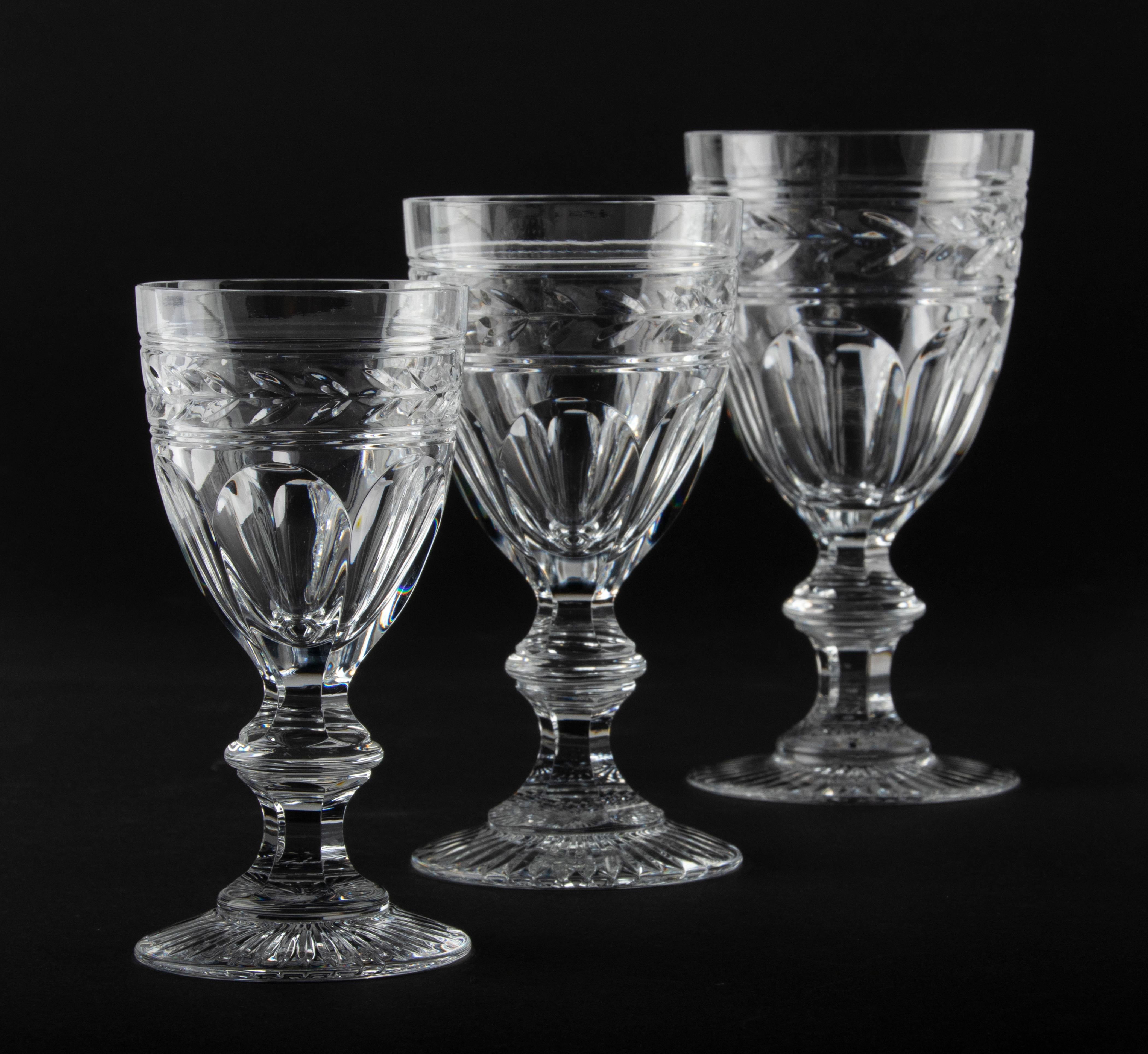 Set of 18 Crystal Glasses Made by Baccarat Model Jonzac 2
