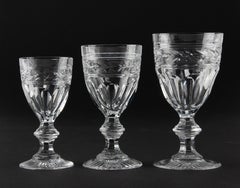 Set of 18 Crystal Glasses Made by Baccarat Model Jonzac