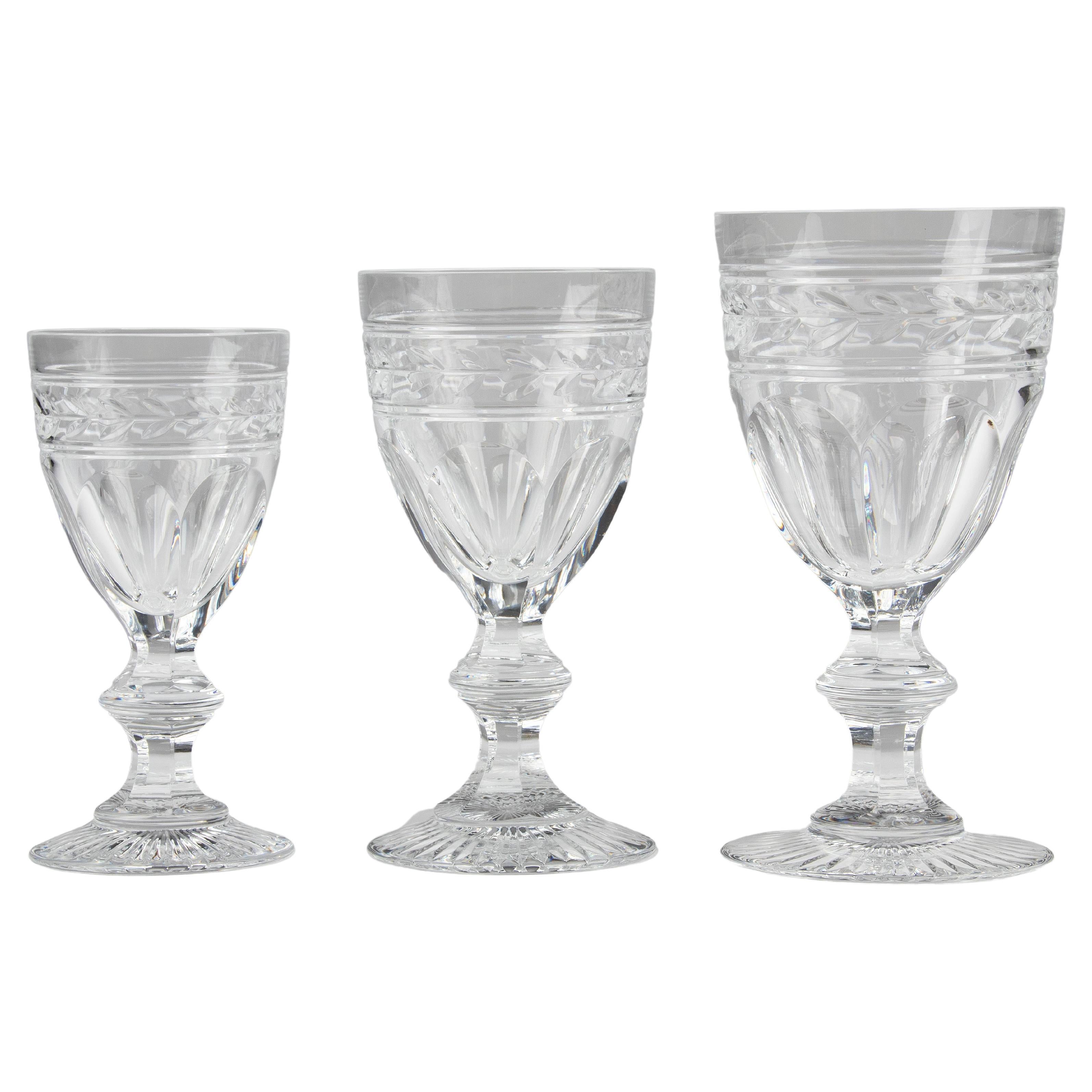 Set of 18 Crystal Glasses Made by Baccarat Model Jonzac For Sale