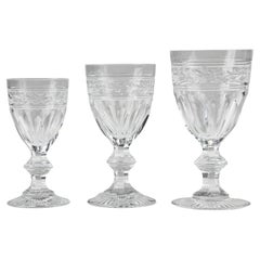 Set of 18 Crystal Glasses Made by Baccarat Model Jonzac