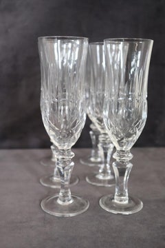 Set of 18 Crystal Glasses with Classical Decoration