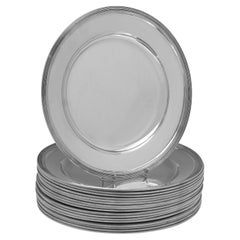 Antique Set of 18 Dutch silver plates made in 1816 in Amsterdam and retailed by Diemont