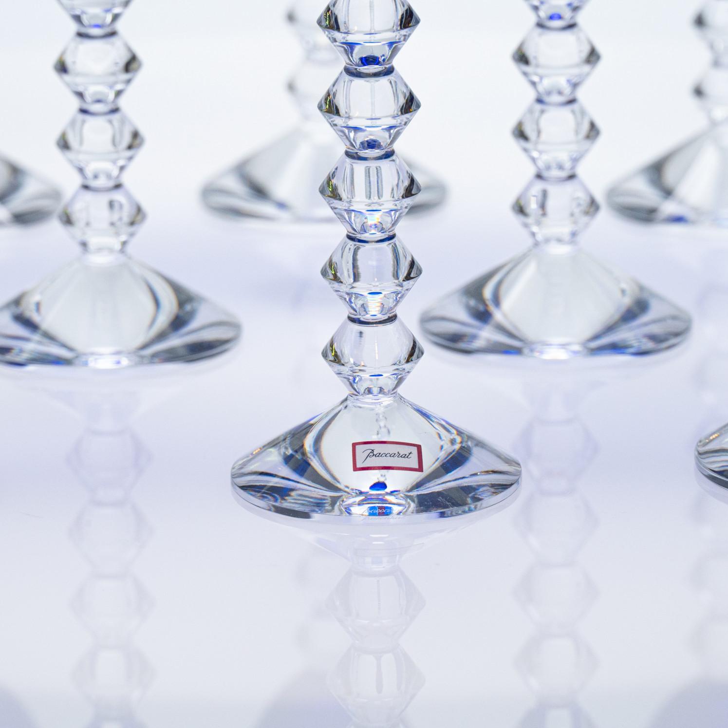 Set of 18 Exquise Deep Blue Baccarat Crystal glasses, France For Sale 3