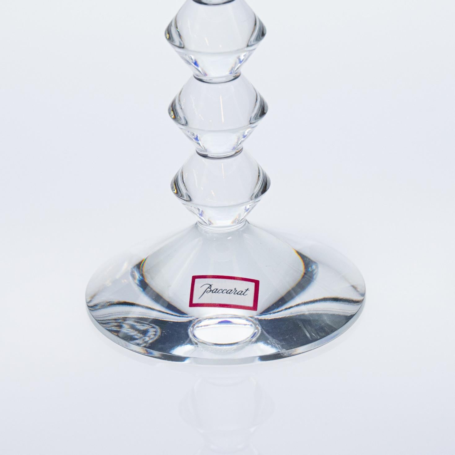 Hand-Painted Set of 18 Exquise Deep Blue Baccarat Crystal glasses, France For Sale