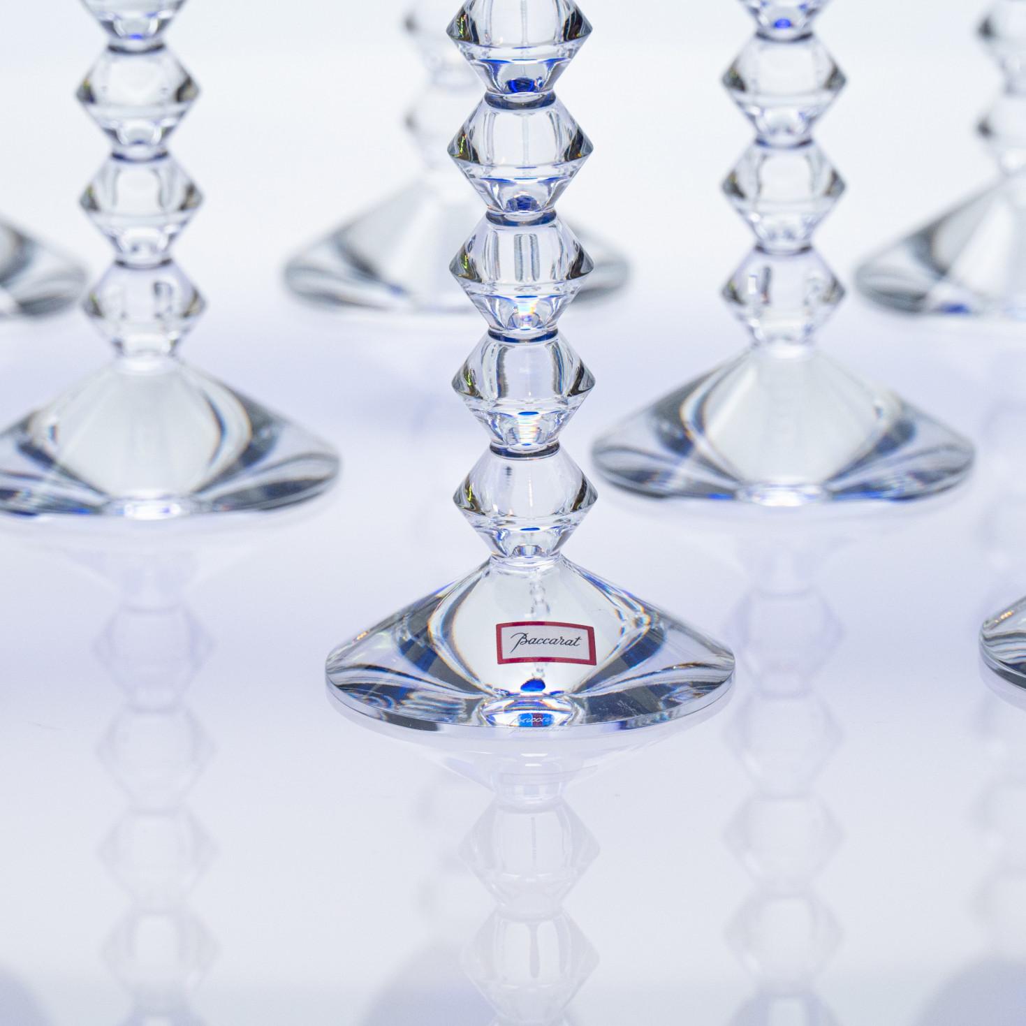 Set of 18 Exquise Deep Blue Baccarat Crystal glasses, France For Sale 2