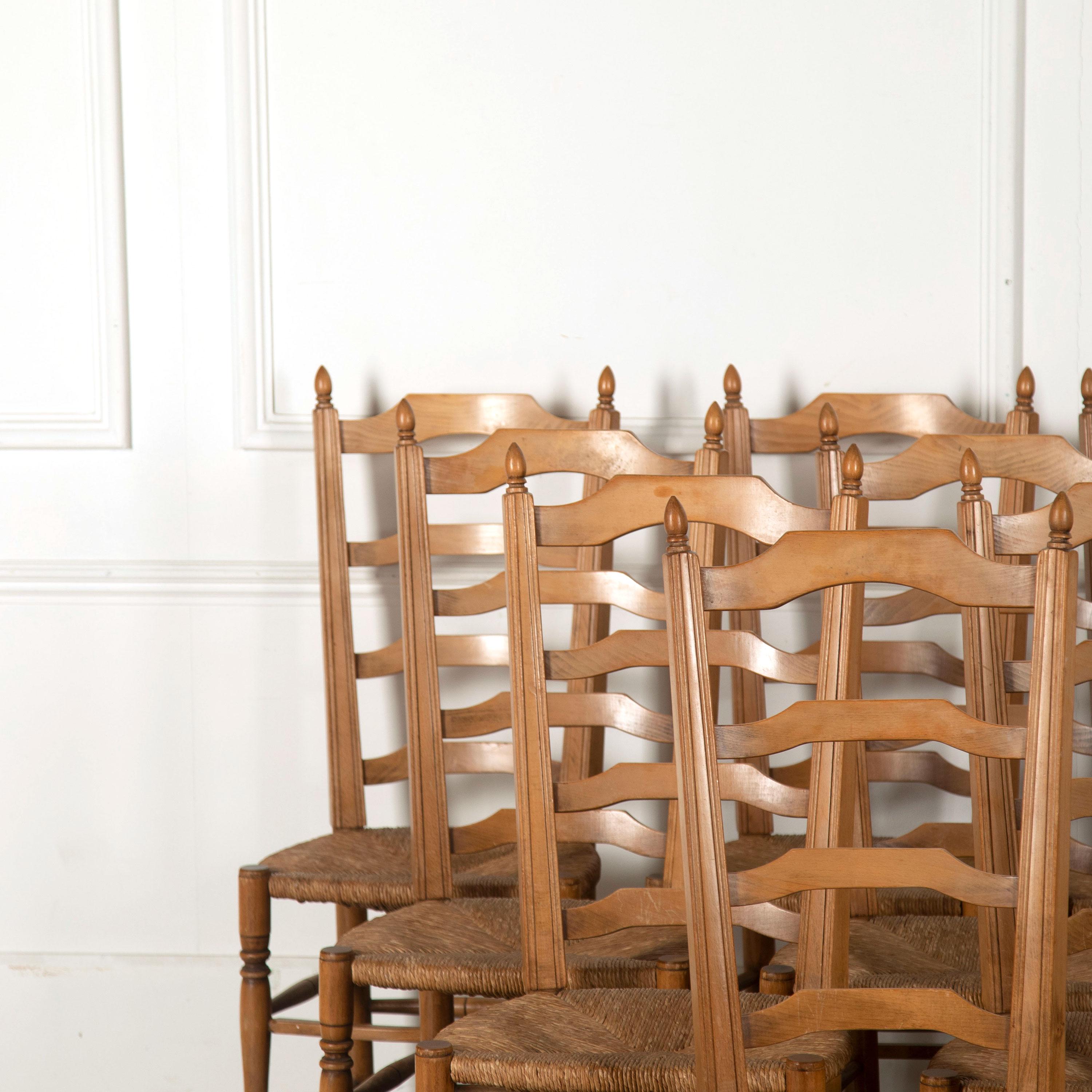 French Set of 18 Fruitwood Dining Chairs