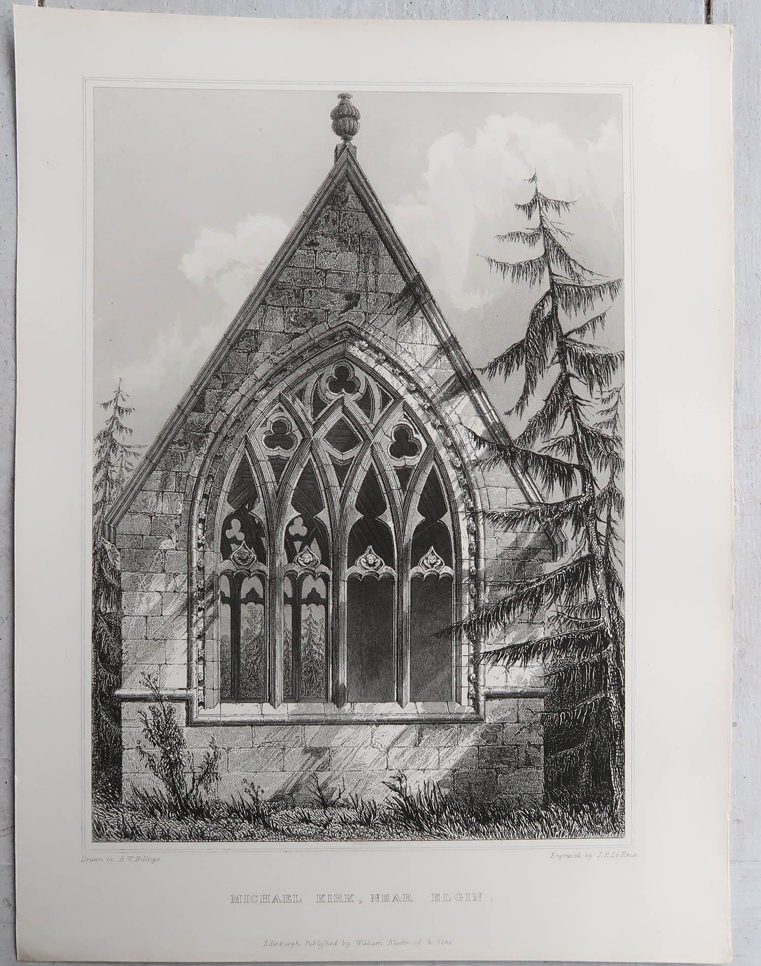Set of 18 Gothic Architectural Prints After Robert William Billings, Dated, 1848 1