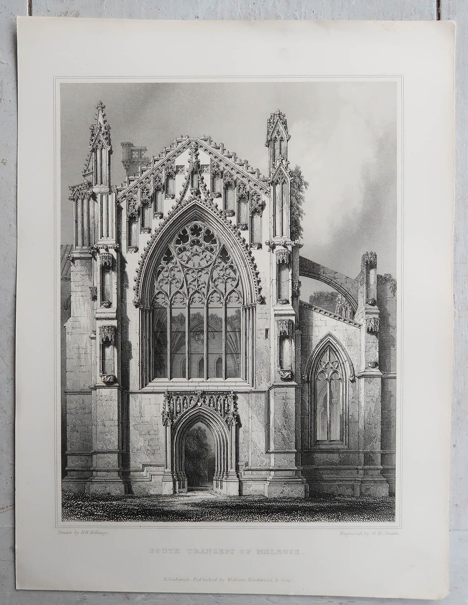 Set of 18 Gothic Architectural Prints After Robert William Billings, Dated, 1848 6
