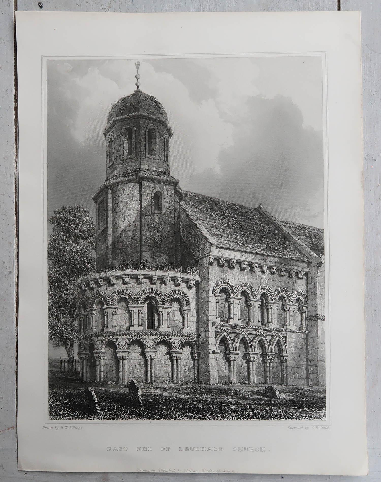 Set of 18 Gothic Architectural Prints After Robert William Billings, Dated, 1848 7