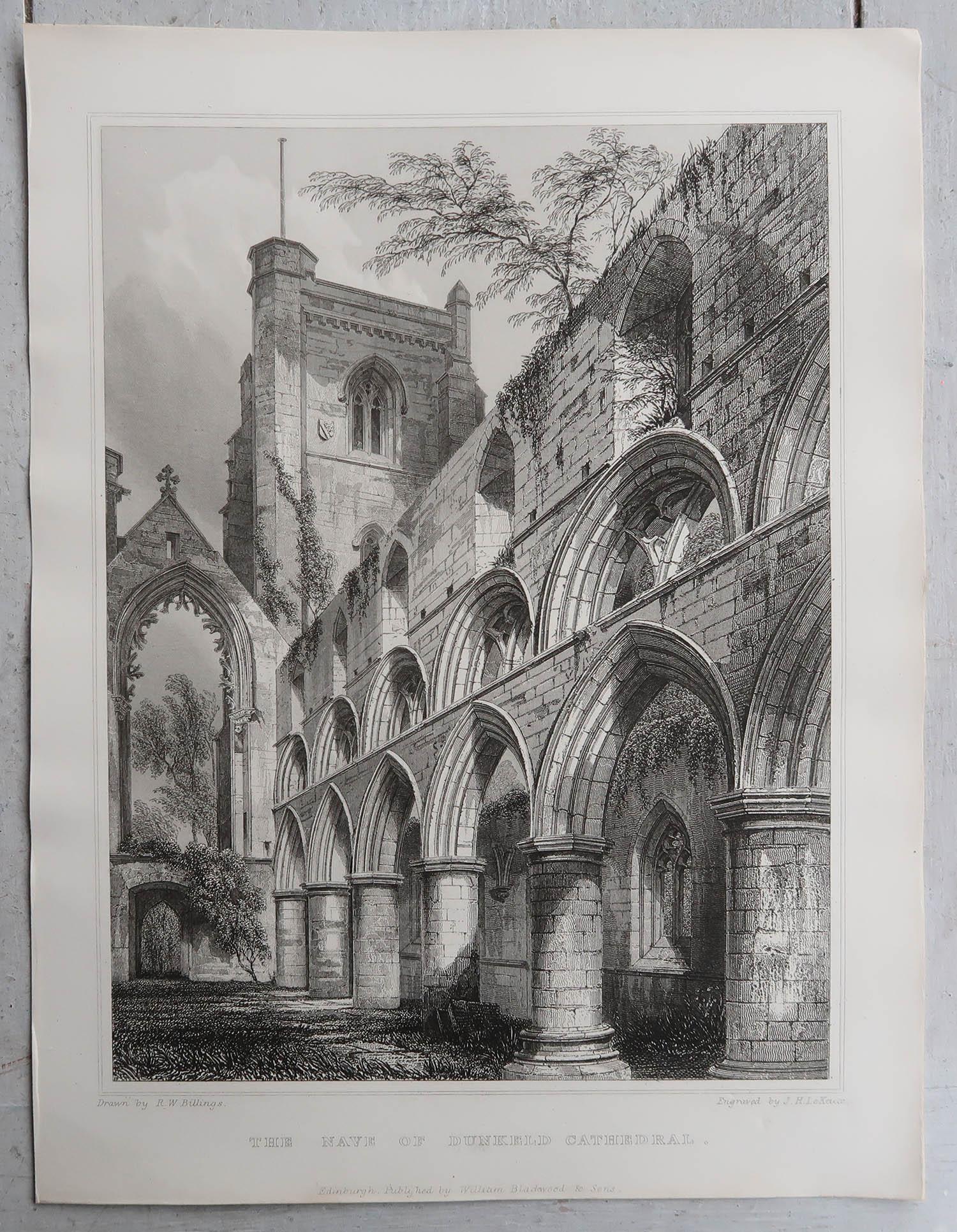 Set of 18 Gothic Architectural Prints After Robert William Billings, Dated, 1848 8
