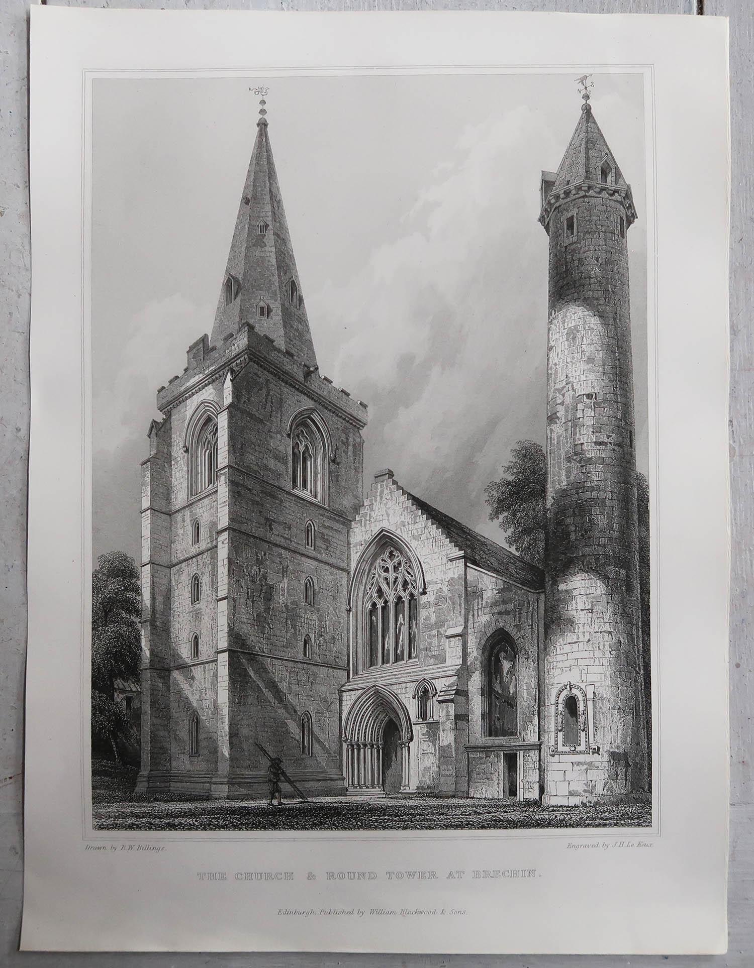 Set of 18 Gothic Architectural Prints After Robert William Billings, Dated, 1848 10