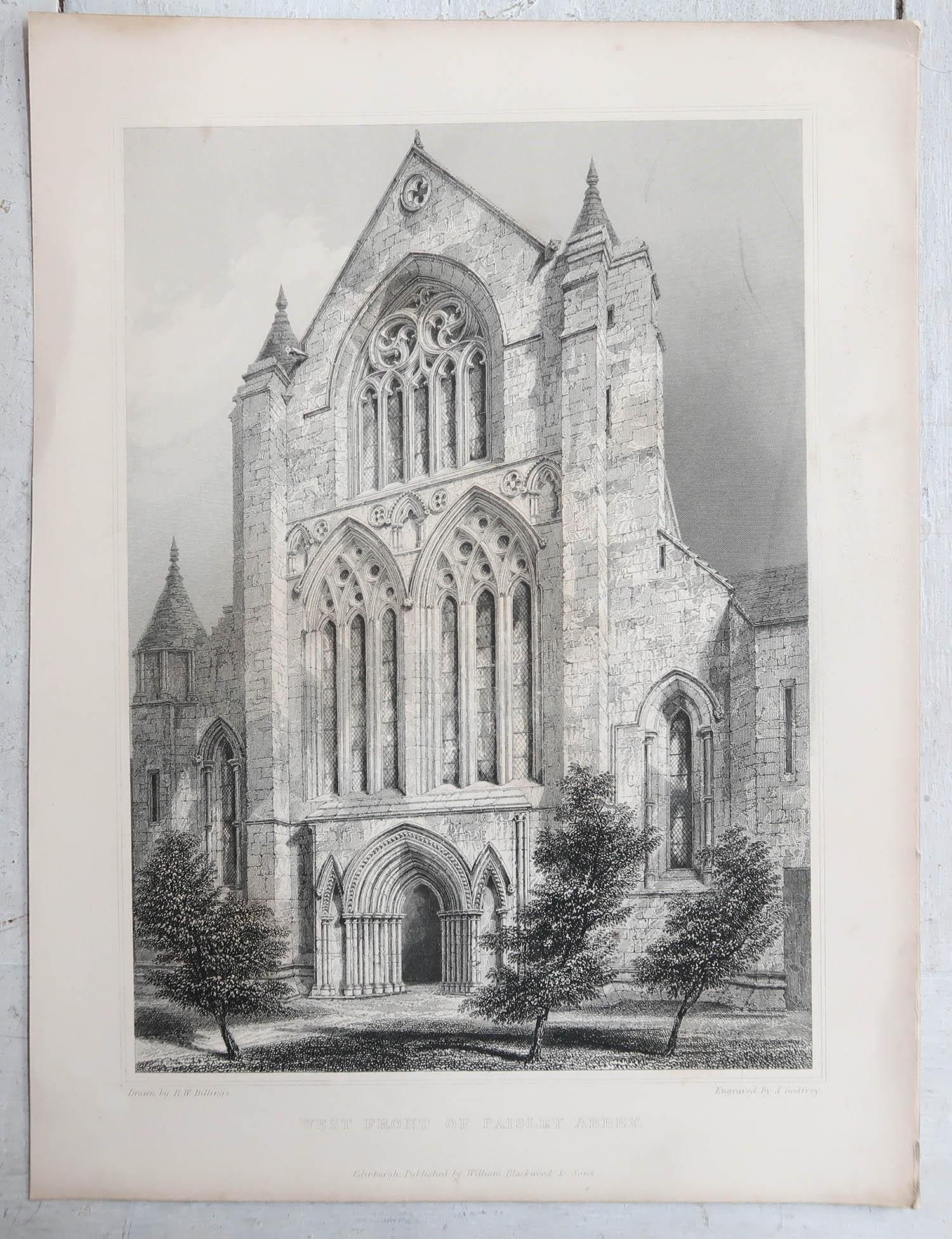 Set of 18 Gothic Architectural Prints After Robert William Billings, Dated, 1848 11