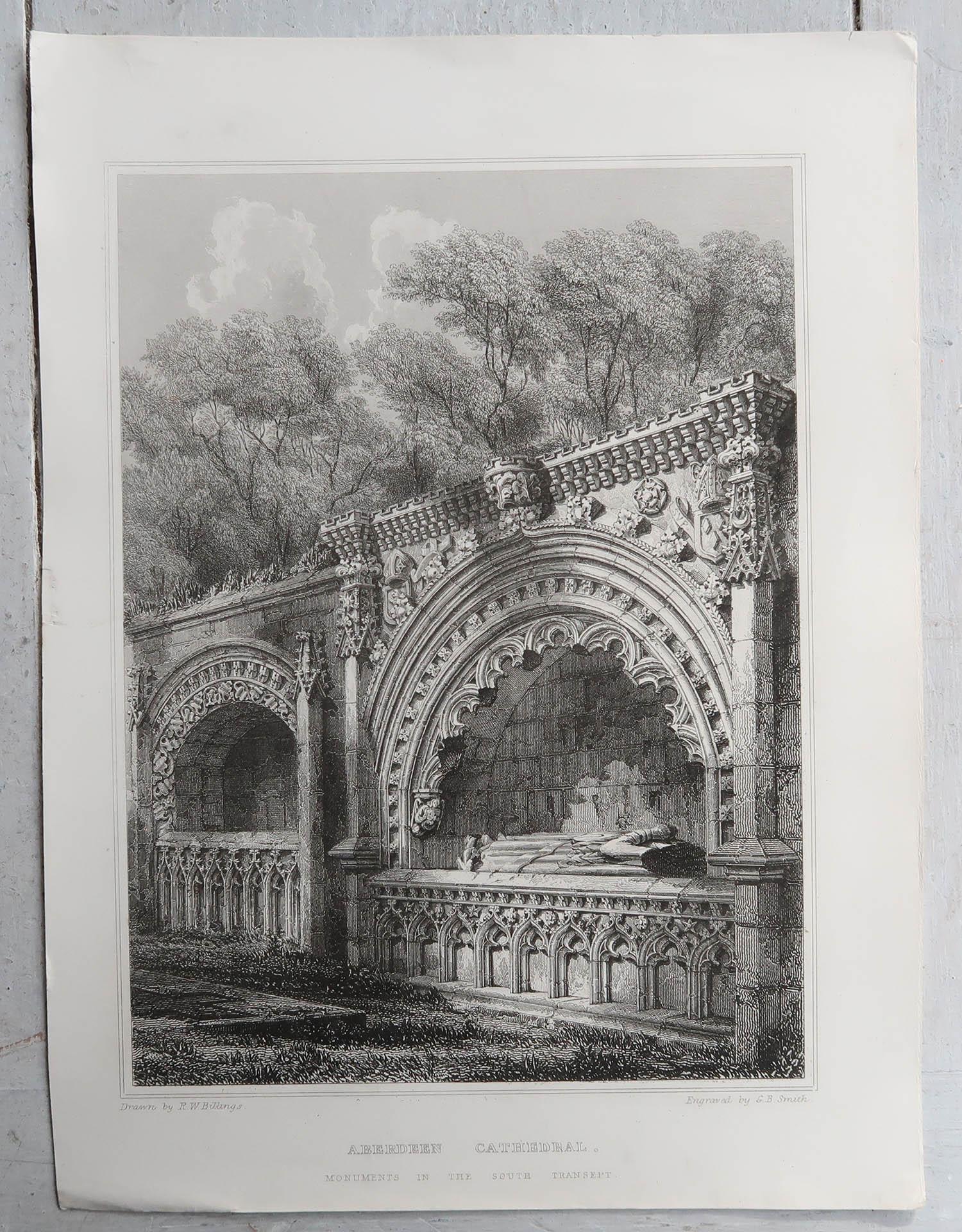 Gothic Revival Set of 18 Gothic Architectural Prints After Robert William Billings, Dated, 1848
