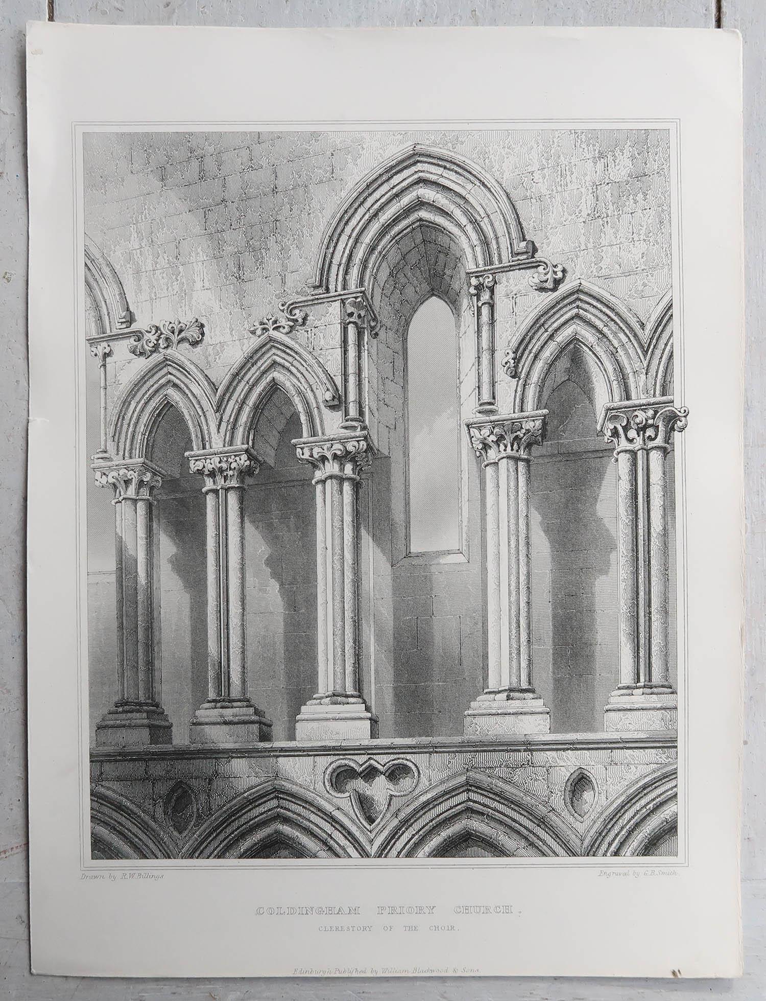 Other Set of 18 Gothic Architectural Prints After Robert William Billings, Dated, 1848