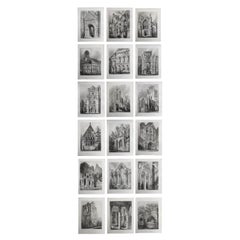 Set of 18 Gothic Architectural Prints After Robert William Billings, Dated, 1848
