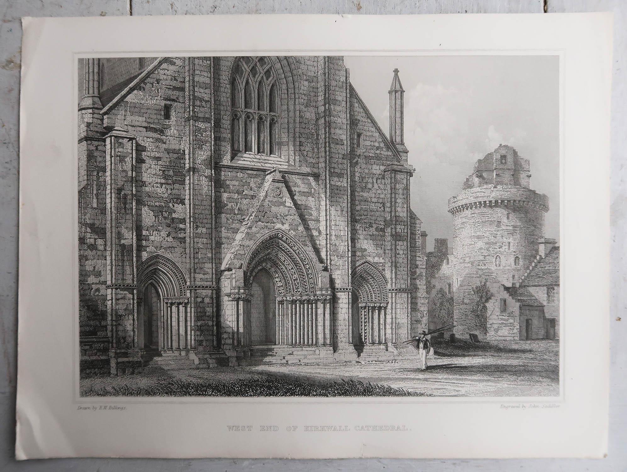 Ensemble de 18 estampes architecturales gothiques (Écosse) d'après Robert Billings. 1848 en vente 5