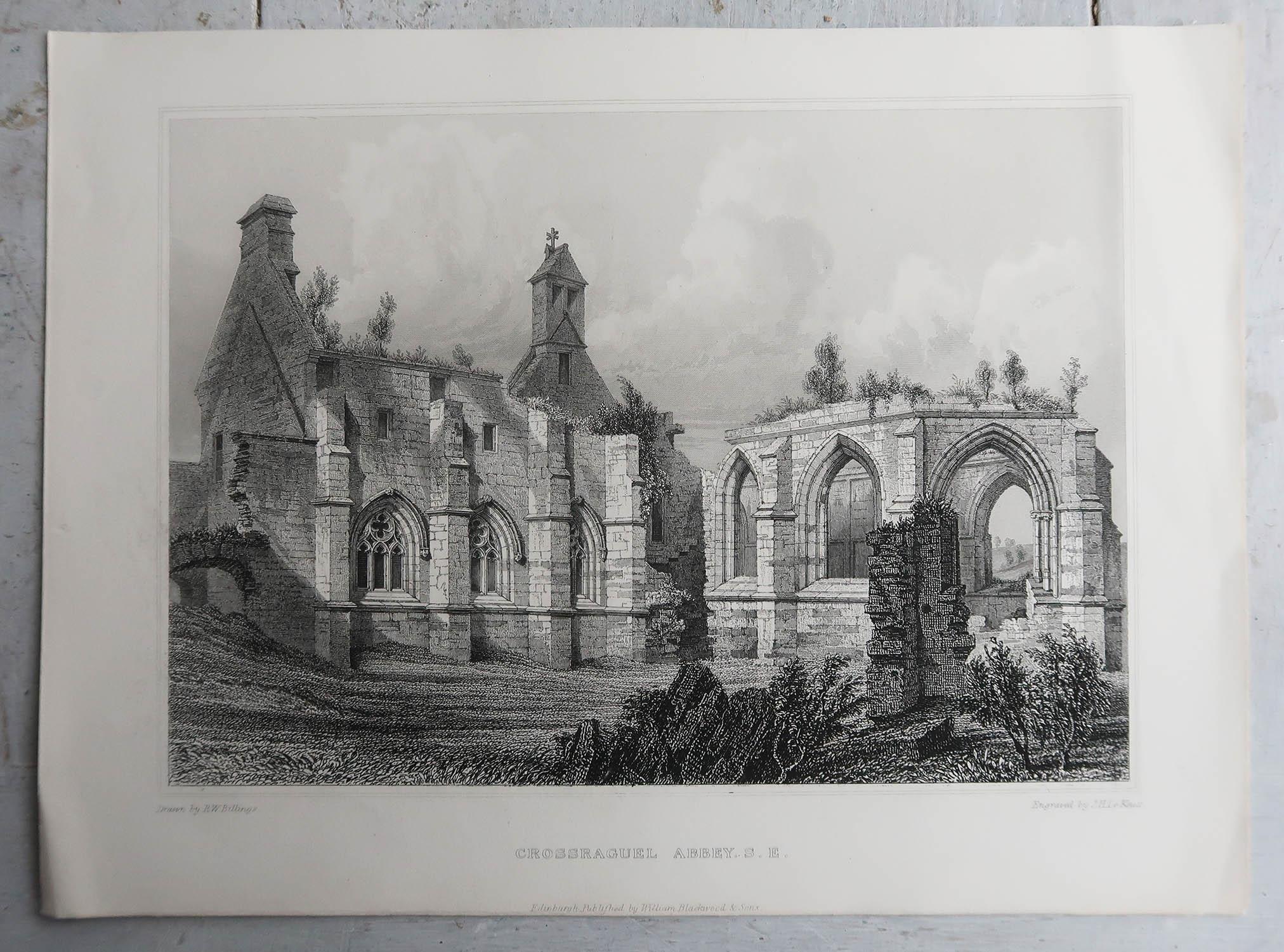 Ensemble de 18 estampes architecturales gothiques (Écosse) d'après Robert Billings. 1848 en vente 7