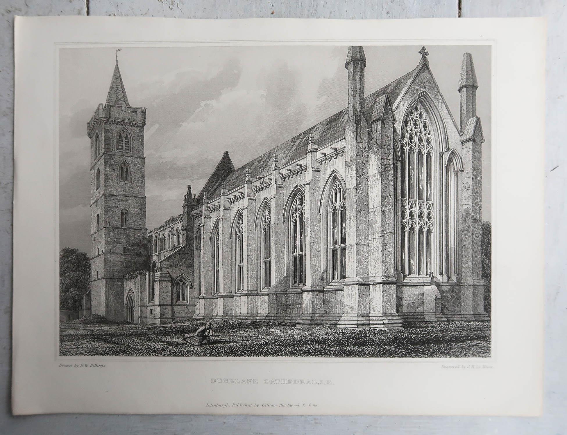 Ensemble de 18 estampes architecturales gothiques (Écosse) d'après Robert Billings. 1848 en vente 11