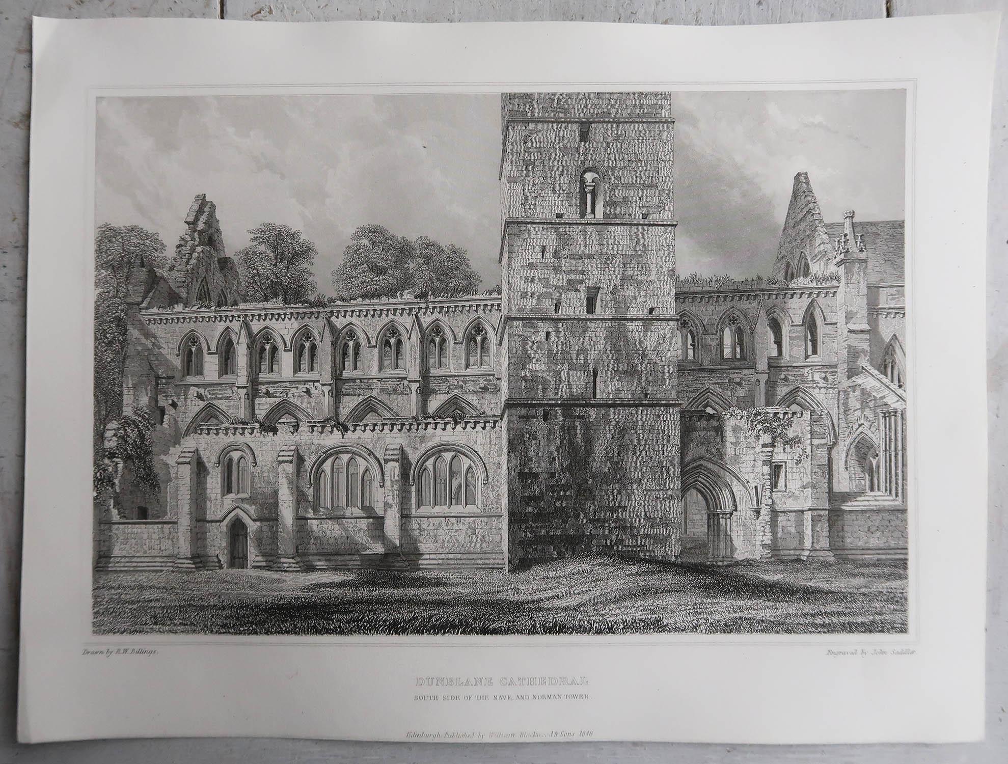 Écossais Ensemble de 18 estampes architecturales gothiques (Écosse) d'après Robert Billings. 1848 en vente