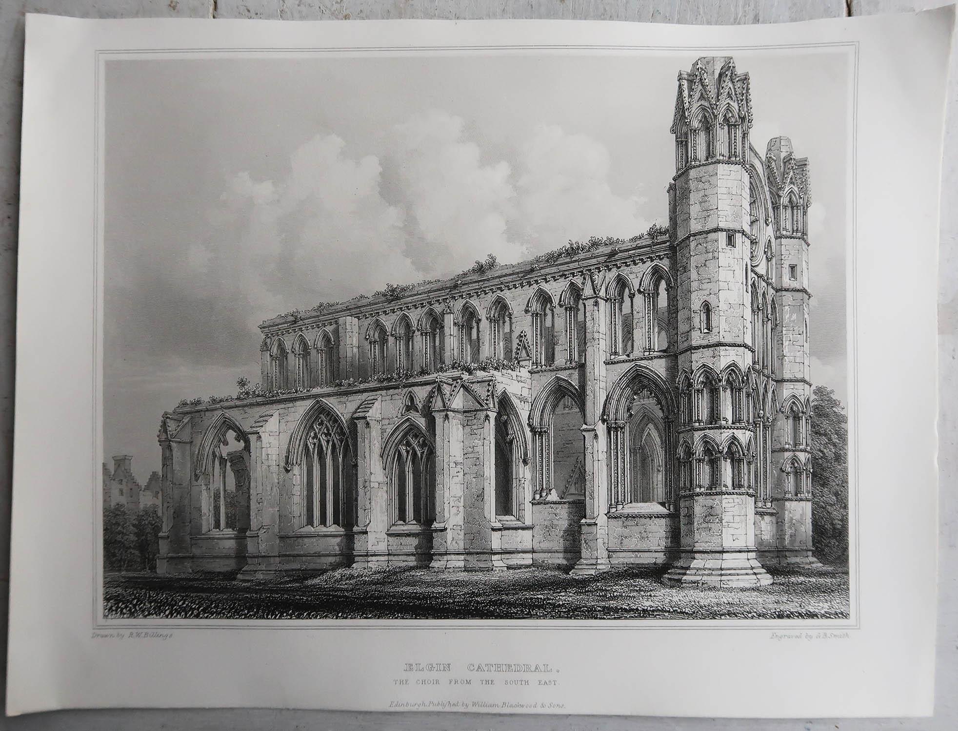 Autre Ensemble de 18 estampes architecturales gothiques (Écosse) d'après Robert Billings. 1848 en vente