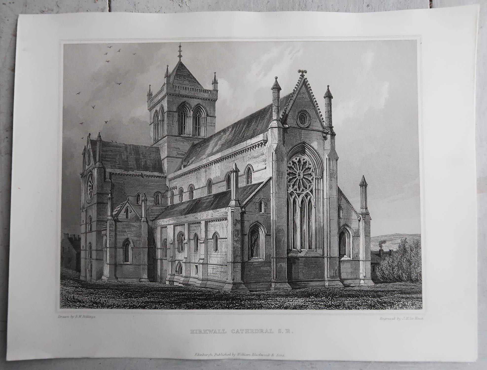 Ensemble de 18 estampes architecturales gothiques (Écosse) d'après Robert Billings. 1848 Bon état - En vente à St Annes, Lancashire