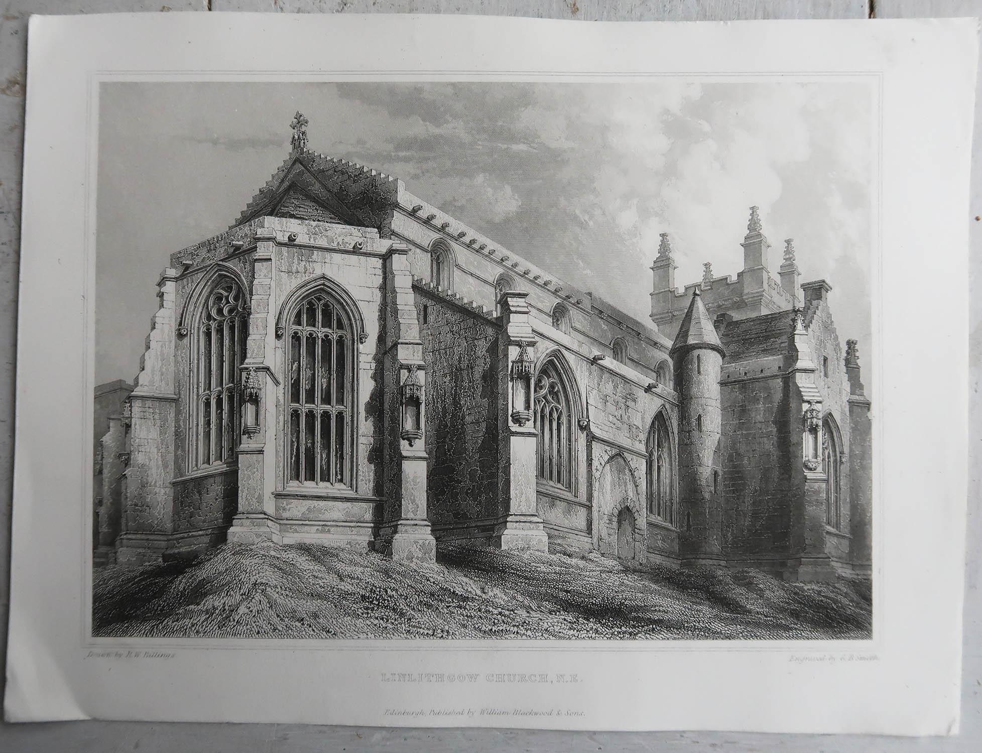 Papier Ensemble de 18 estampes architecturales gothiques (Écosse) d'après Robert Billings. 1848 en vente