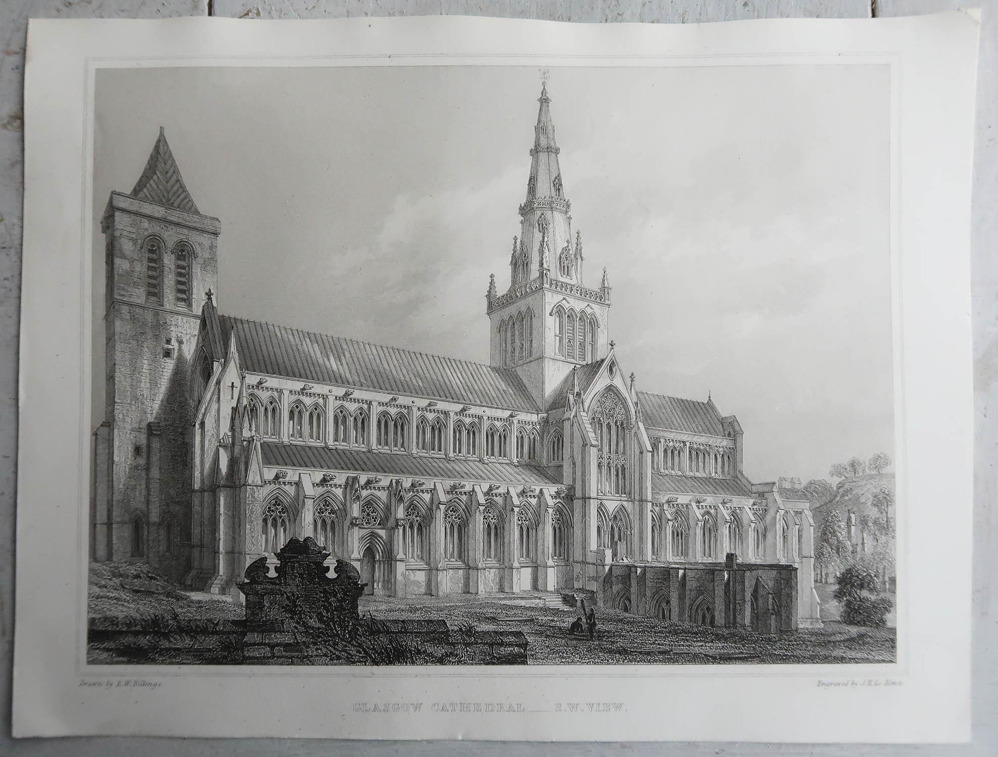 Ensemble de 18 estampes architecturales gothiques (Écosse) d'après Robert Billings. 1848 en vente 1