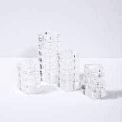 Set de 18 Servilleteros Cuadrados de Lucite Traslúcido Modernos de Mediados de Siglo