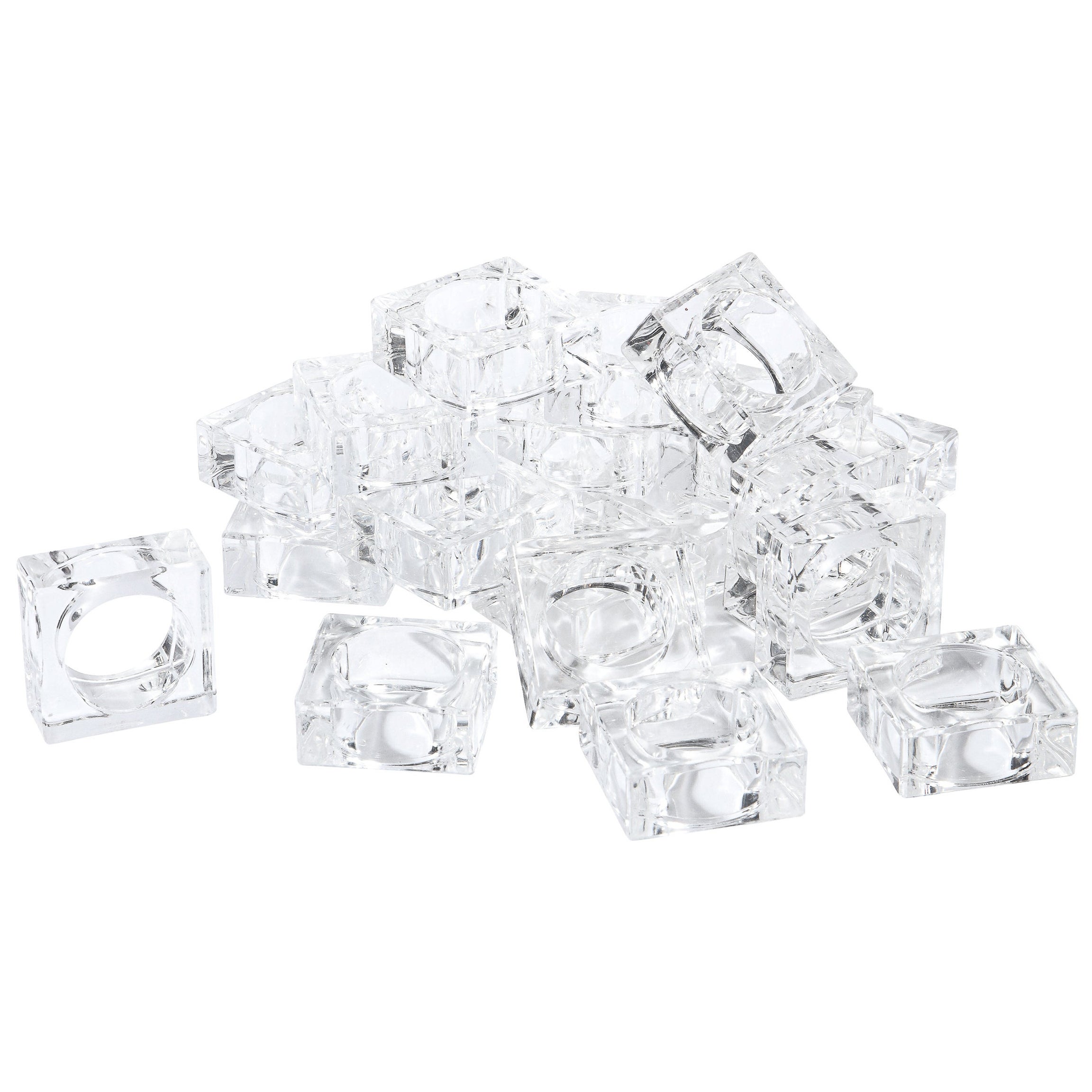 Set di 18 porta tovaglioli quadrati in lucite traslucida della modernità di metà secolo