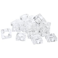 Set of 18 Mid-Century Modern Square Translucent Lucite Napkin Holders