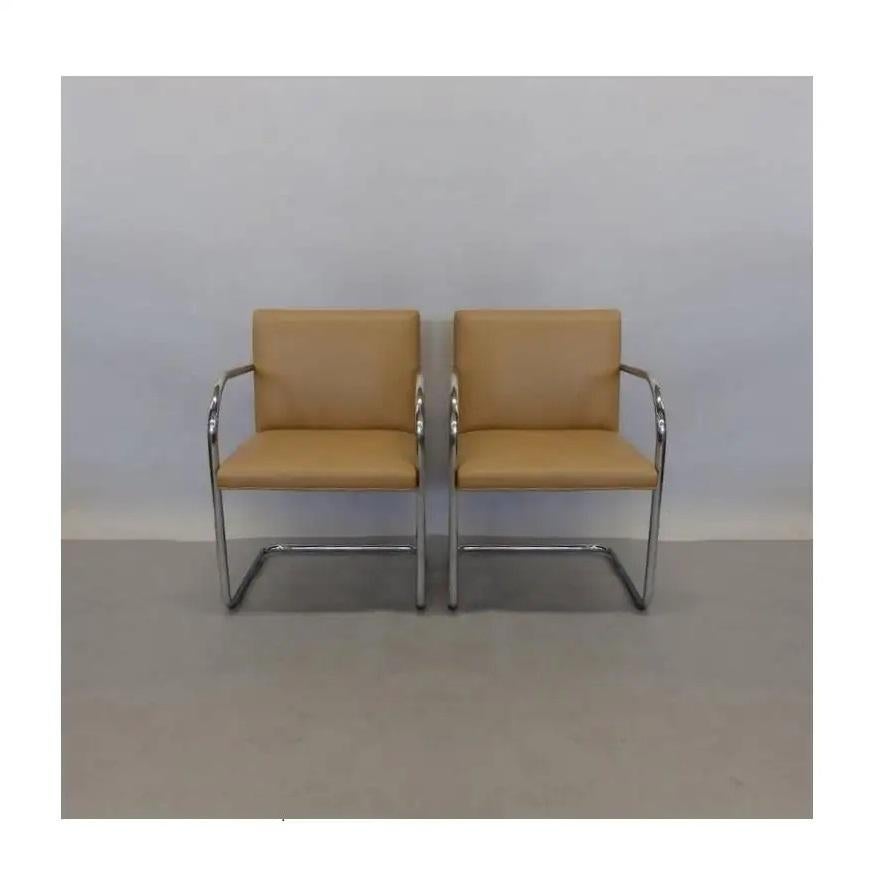 Satz von 18 Mies Van Der Rohe Brünner röhrenförmigen Stühlen von Knoll (Moderne der Mitte des Jahrhunderts) im Angebot