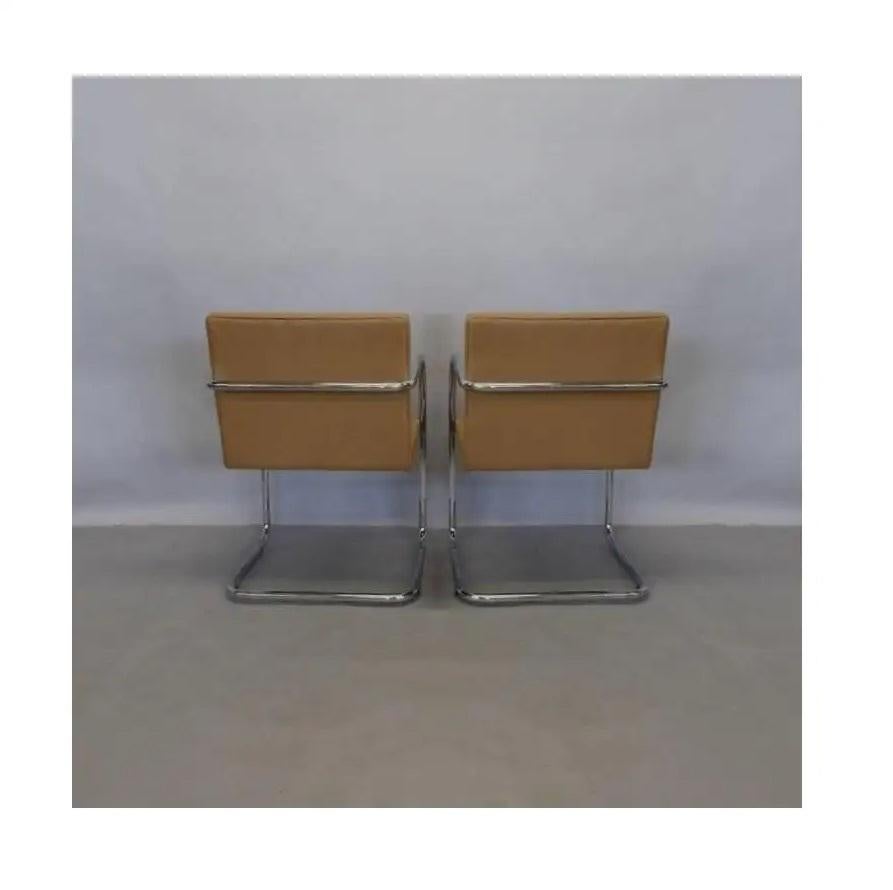 Satz von 18 Mies Van Der Rohe Brünner röhrenförmigen Stühlen von Knoll (amerikanisch) im Angebot