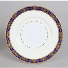 Set of 18 Minton Cobalt Blue Gilt Dinner Plates, Vintage