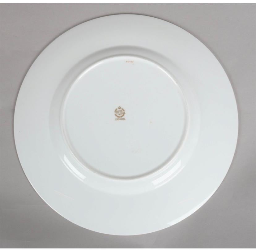 British Set of 18 Minton Cobalt Blue Gilt Dinner Plates, Vintage
