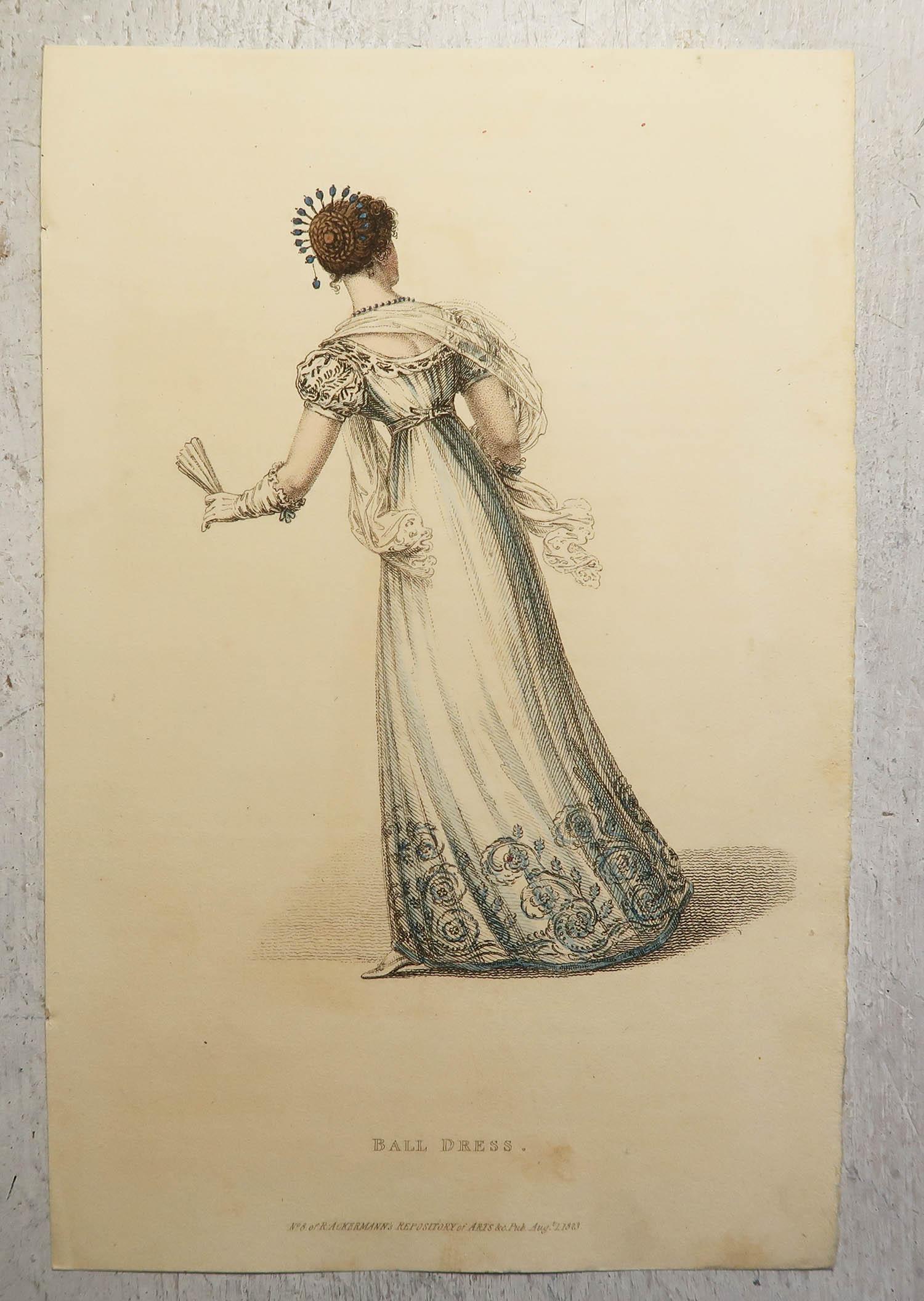 Ensemble de 18 estampes originales de mode anciennes, datées de 1809 - 1823 en vente 5