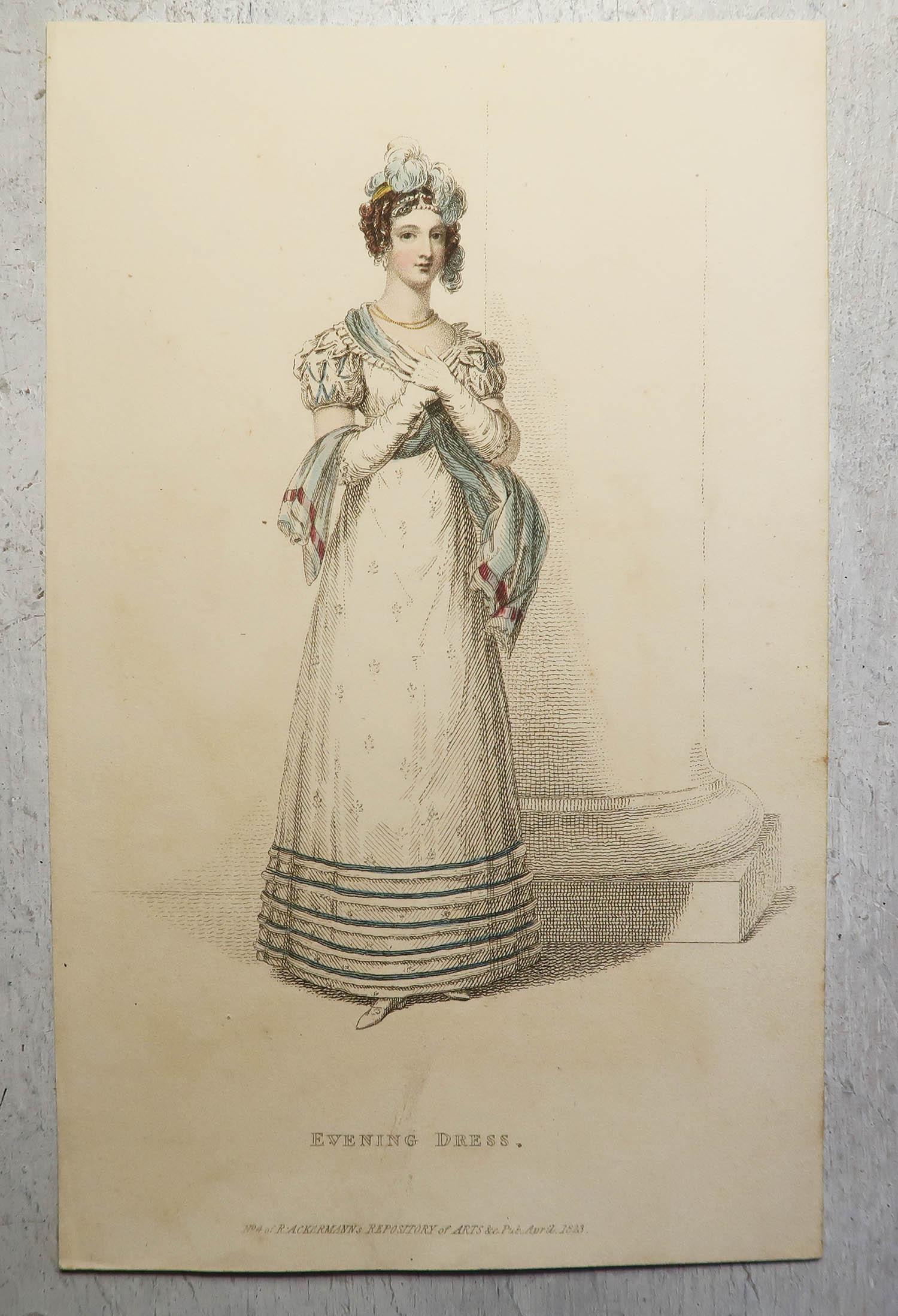 English Set of 18 Original Antique Fashion Prints, Dated 1809 - 1823 For Sale