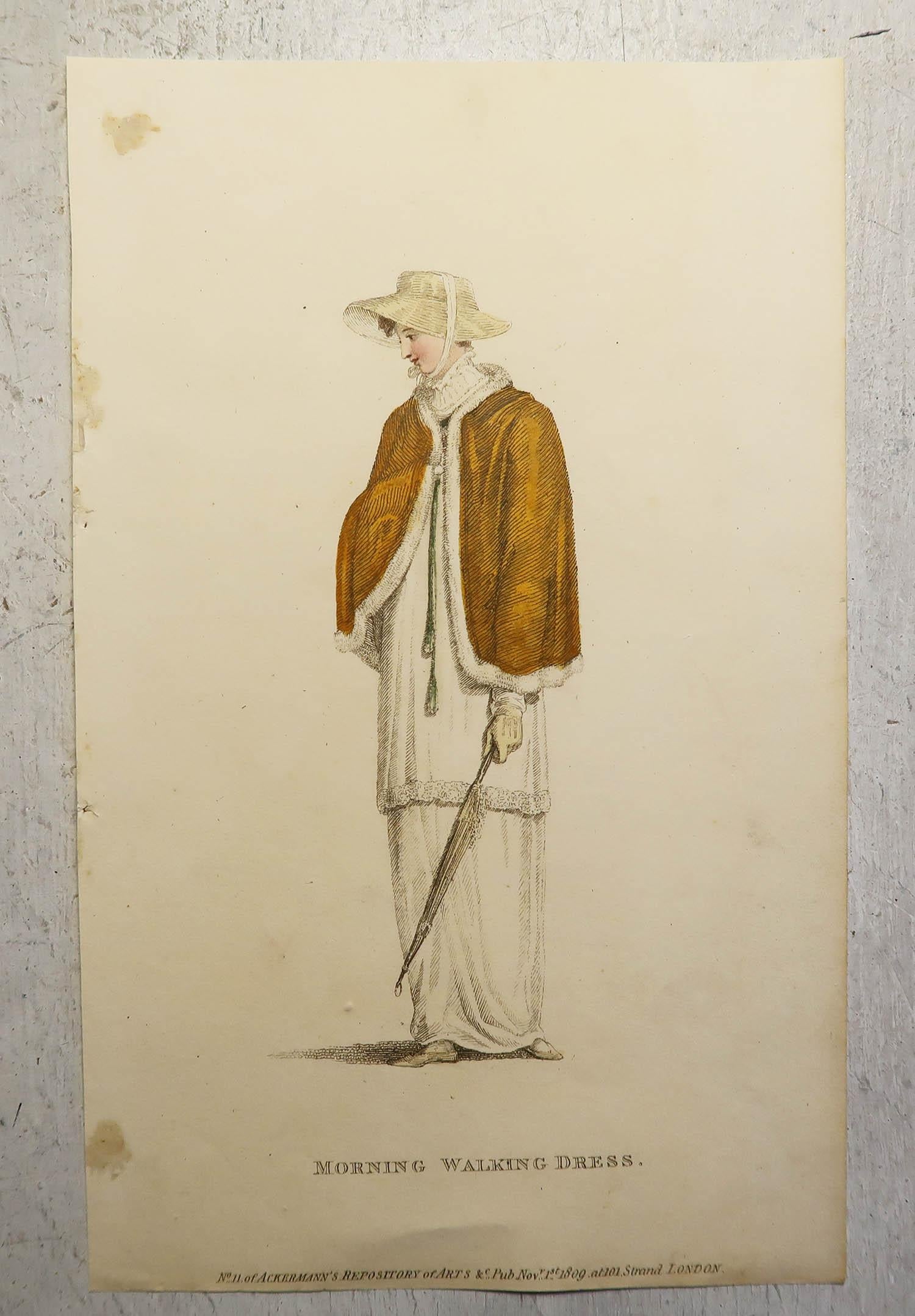 Set of 18 Original Antique Fashion Prints, Dated 1809 - 1823 In Good Condition For Sale In St Annes, Lancashire