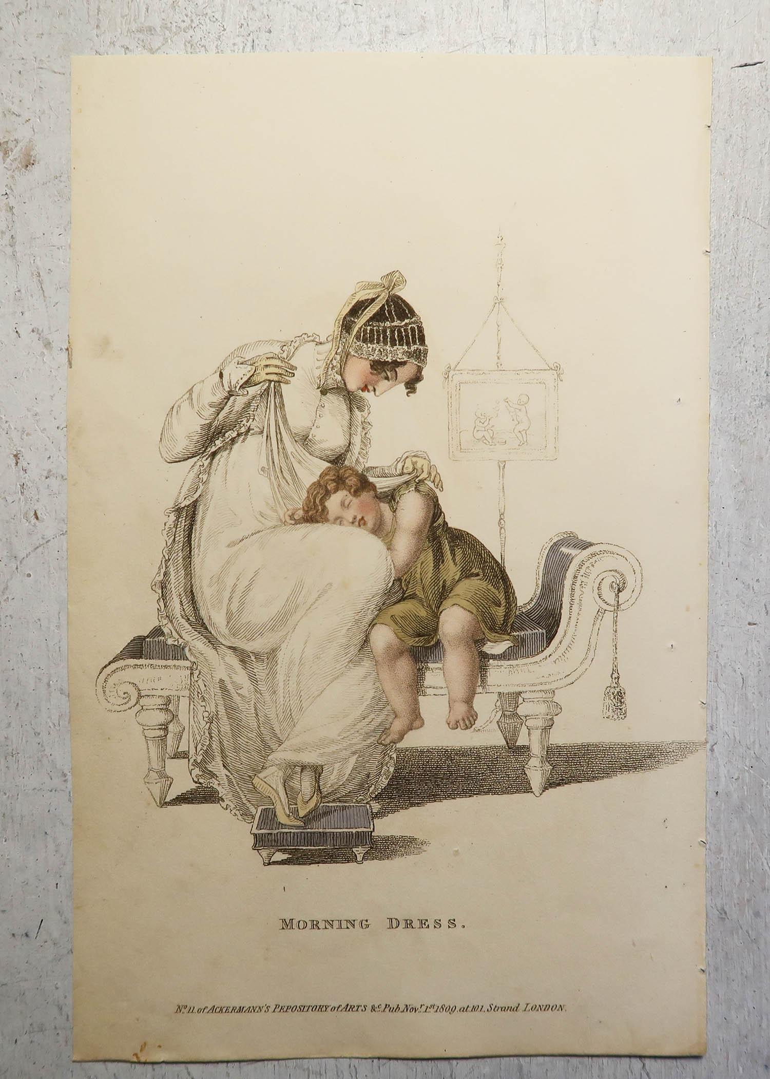 Début du XIXe siècle Ensemble de 18 estampes originales de mode anciennes, datées de 1809 - 1823 en vente