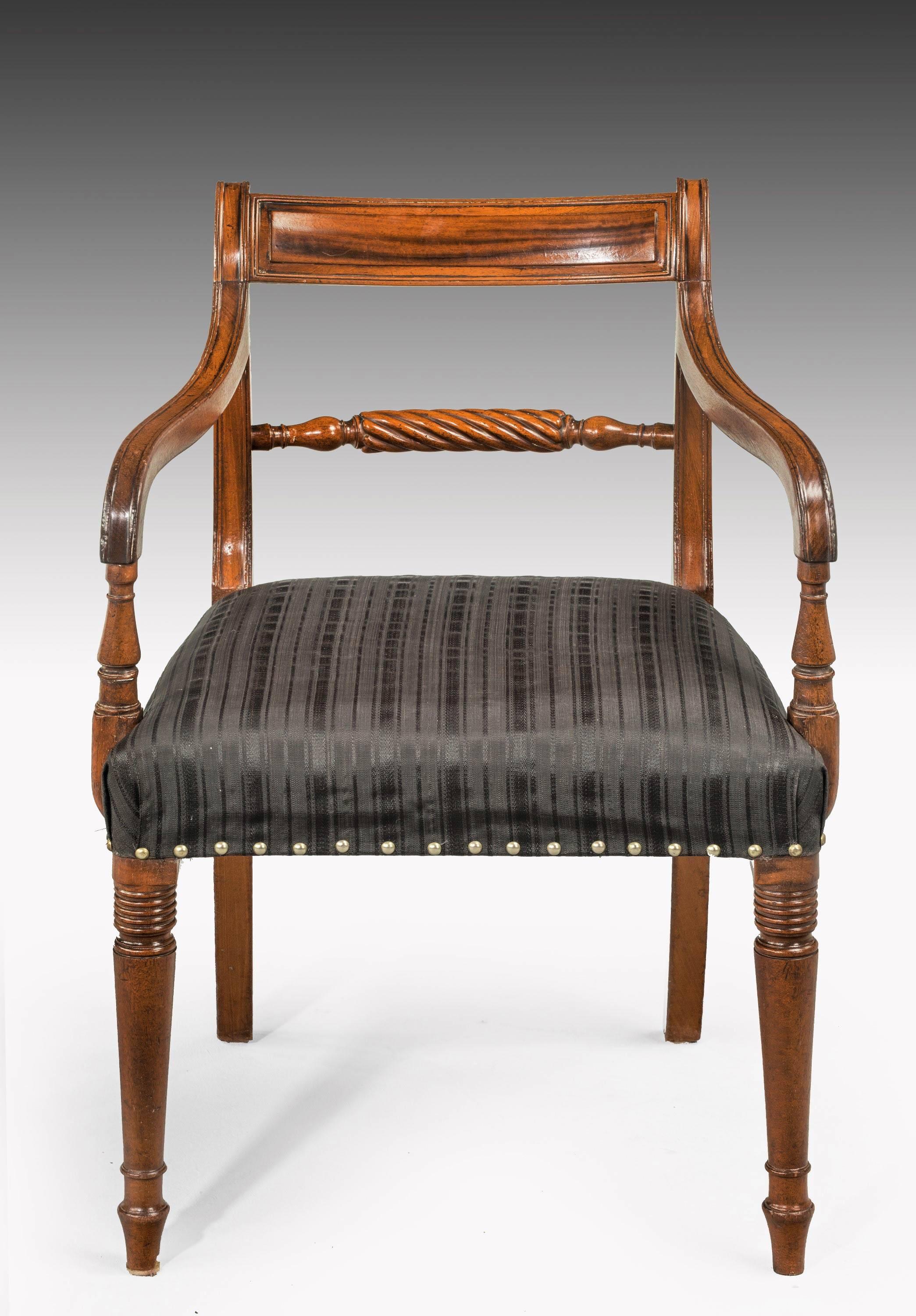 English Set of 18 Regency Period Mahogany Framed Chairs