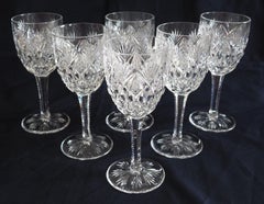 Set von 18 St Louis-Kristallgläsern, Florenz-Muster - signiert - für 6 Gäste