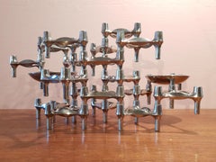 Set of 18 Vintage BMF Nagel Candleholder and 2 Shells by Caesar Stoff