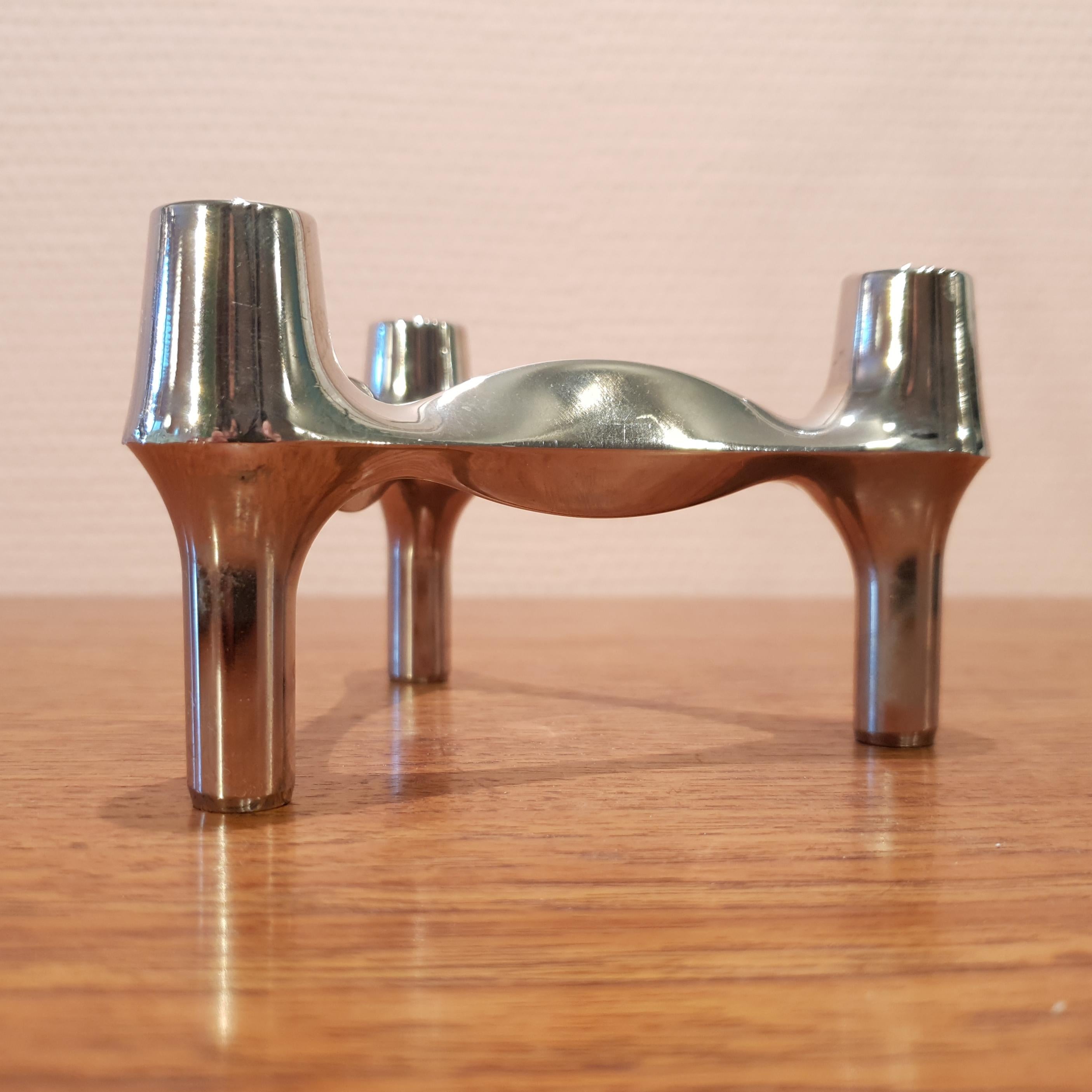 Late 20th Century Set of 18 Vintage BMF Nagel Candleholder and 2 Shells by Caesar Stoff For Sale
