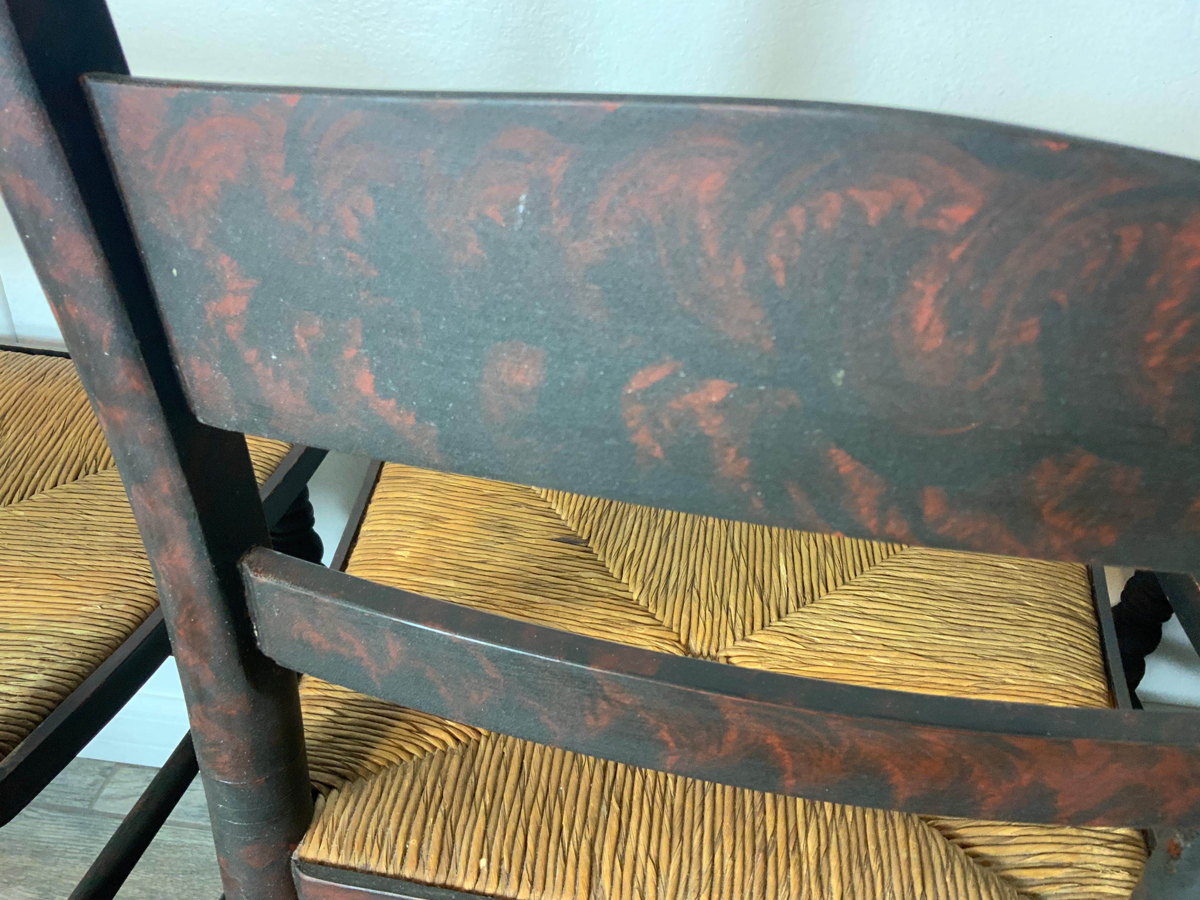 Set of 1840’s Paint Decorated and Stenciled chairs For Sale 2