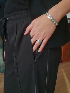 Conjunto de pulsera de diamantes de oro blanco de 18 quilates con diamantes - Puente Azul