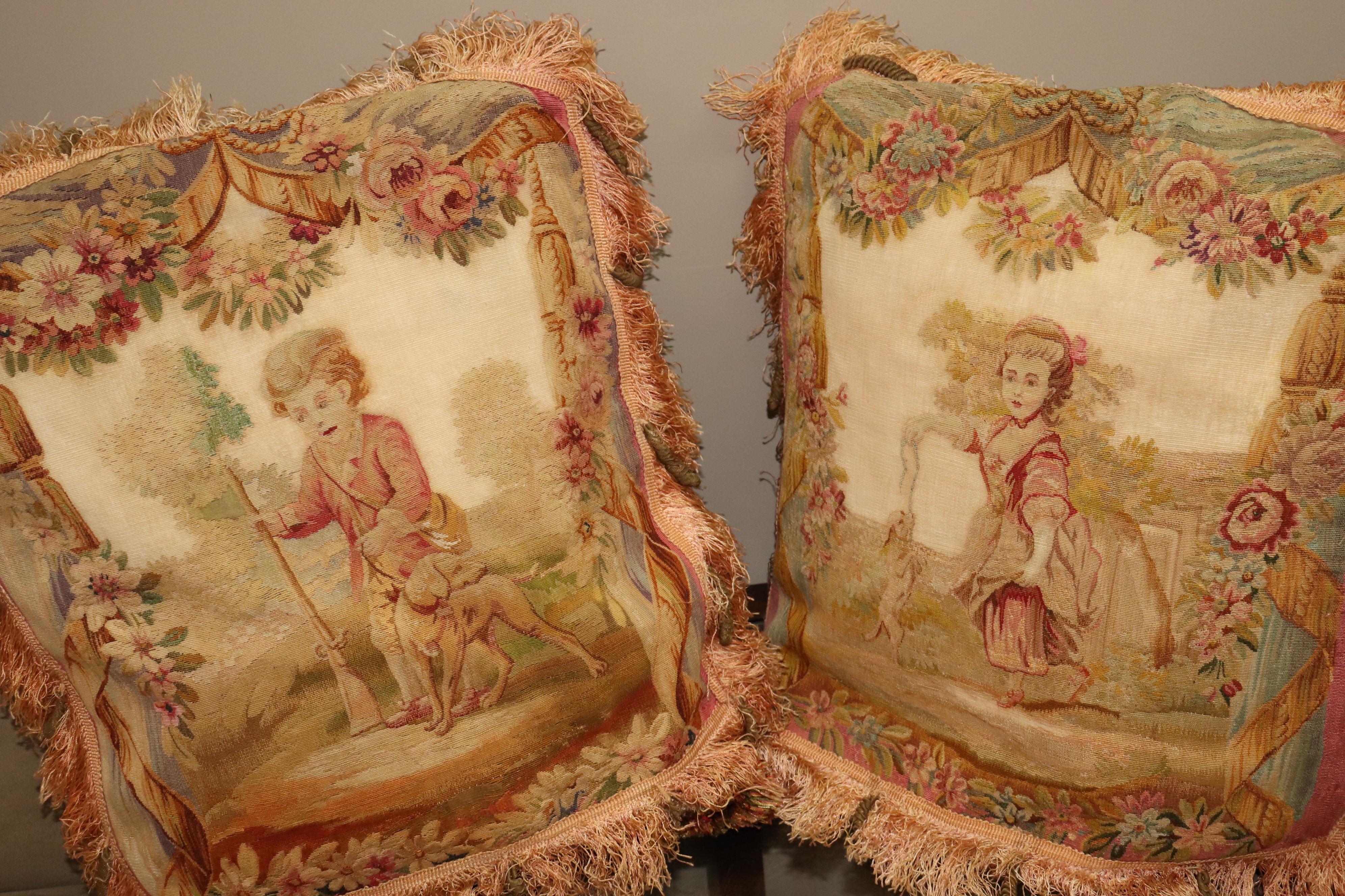 Set of 18th Century Aubusson Tapestry Pillows 5