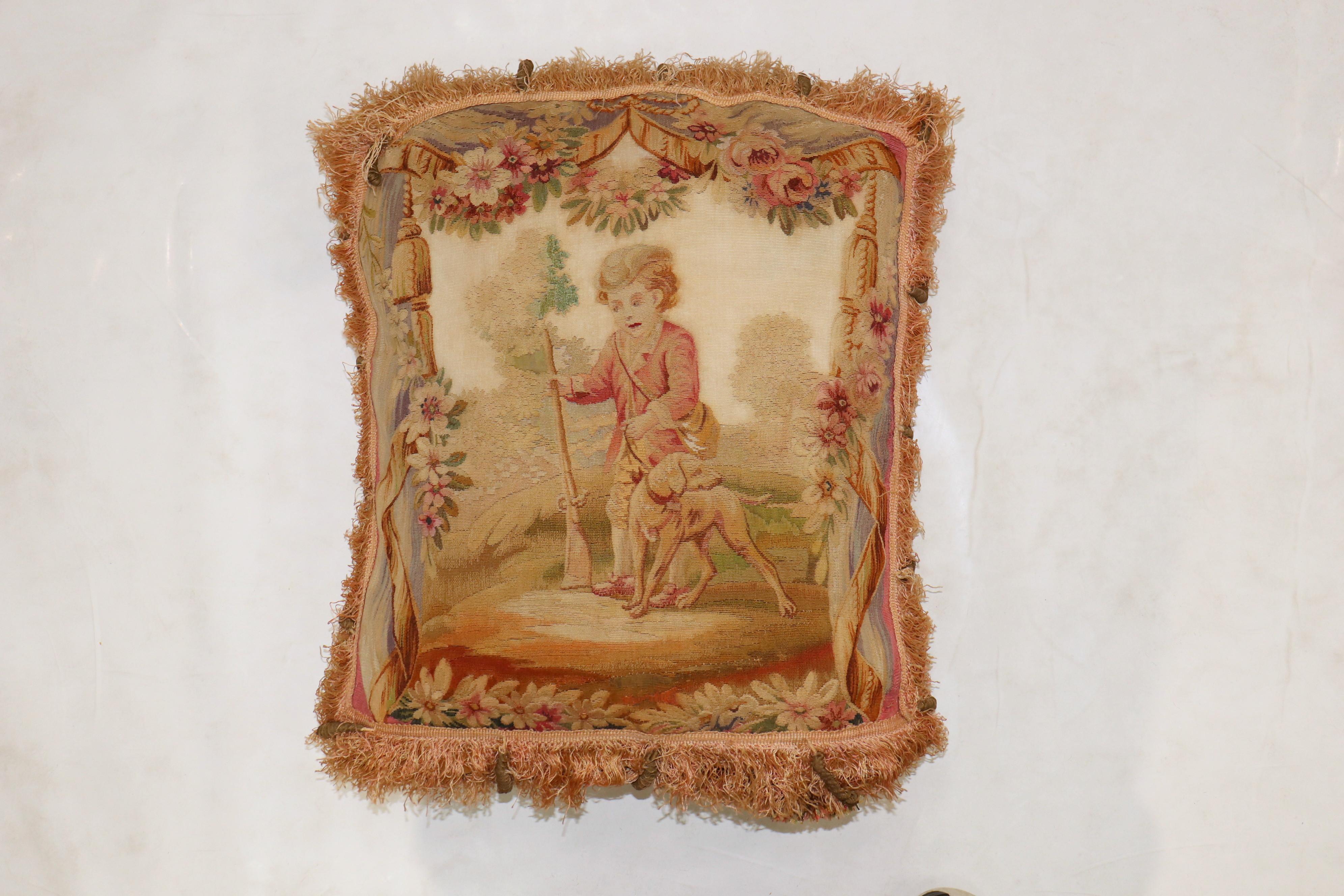 Tudor Set of 18th Century Aubusson Tapestry Pillows