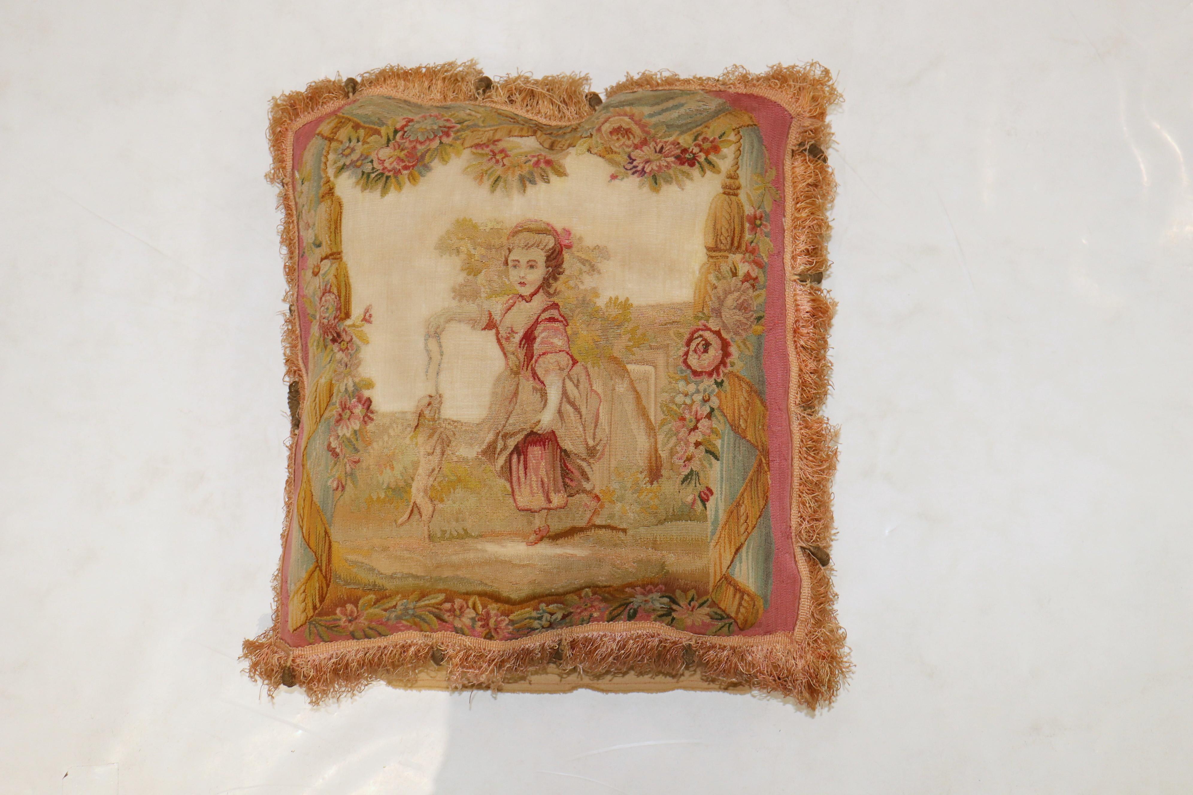 Set of 18th Century Aubusson Tapestry Pillows 1